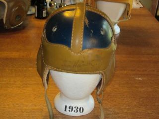 1930s Gold Smith  Tom Harmon  Wing front Leather football 