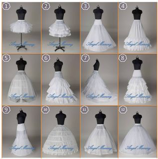 ALL Styles White A Line/Hoop/Hoop​less/Short Crinoline Petticoat 
