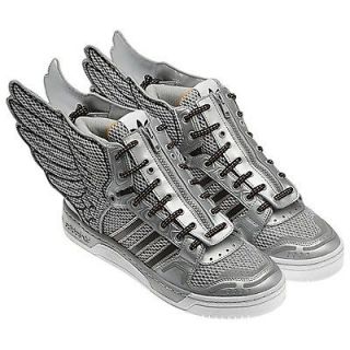 Adidas Jeremy Scott JS Wing Shoes 2.0 Silver Black Mesh Metal Shoes 