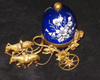 Antique 19th C. French Pate sur Pate Floral Perfume Egg Vase w/ Gilded 