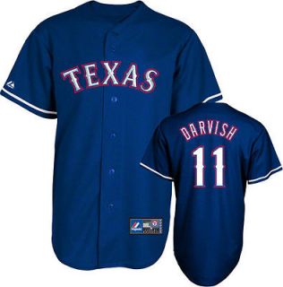   Jersey Adult Majestic Road Royal Replica #11 Texas Rangers Jersey