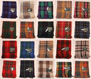 Highland 100% Wool Blankets/Rugs in Traditional Tartans