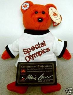 SPECIAL OLYMPICS MINNIE DRIVER TY BEANIE BABY SIGNED AUTOGRAPH 