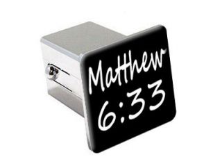   33   Christian Bible Verse   2 Chrome Tow Hitch Cover Plug Insert