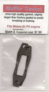 Webra 61 P5 Exhaust/Muffle​r Gasket 2 Pack NIP