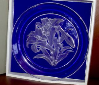 Vinardi Hoya crystal art lead glass signed T.Yamamoto plate Japan 080 