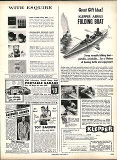 1951 AD Klepper Aerius Folding Boat Sailing Equipment Toy Bagpipes
