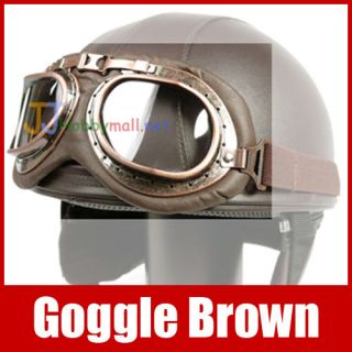 JJ] Motorcycle Motorbike Vintage Sports Goggle brown