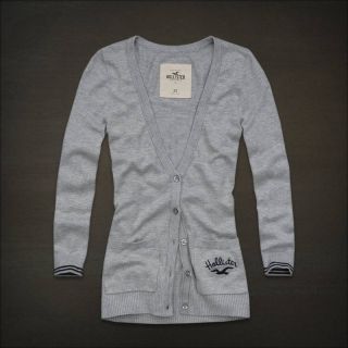   HOLLISTER by ABERCROMBIE & FITCH A&F Grey Sweater Cardigan Medium