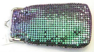 Paradise Green Purple Chameleon Metallic Mesh Cigarette Case. 100s 