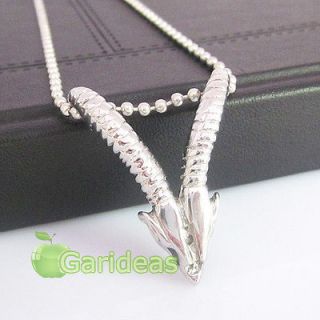 Lover Silver Stainless Steel Goat Pendant Necklace Chain Cool Item ID 
