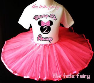   Birthday Shirt & pink tutu set outfit name age 1st 12 18 24m 2t 3 7