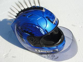 BLUE ICON HELMET SIZE L LARGE WITH LIGHT UP SPIKES