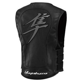 Icon Mens Regulator Hayabusa Leather Vest Black 2X/3XL