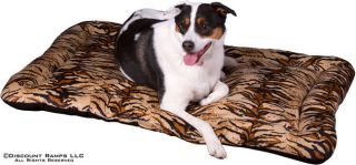 LARGE TIGER PRINT PET DOG BED 45x30 WASHABLE CAT CUSHION PILLOW (LPB 