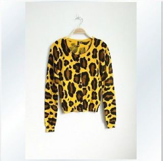 New Fashion H&M Stylish Leopard Print Svelte Design Sweater Cardigan S 