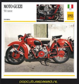 1953 MOTO GUZZI 500 ASTORE Motorcycle ATLAS PHOTO CARD