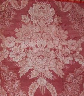 Turn of the Century Pinks and Reds Silk Brocade Textile
