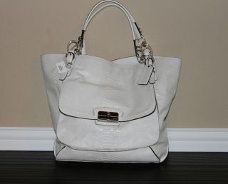 NEW COACH KRISTIN Exotic Leather Pinnacle Embossed Python Tote Bag 