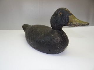   Wood Wooden Painted Black Floating Hunting Decorative Duck Decoy