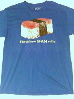 Adult SPAM T Shirt   Large   Thats How SPAM Rolls  New w Tags 