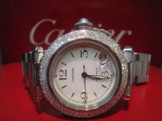 Authentic 36mm Mint Automatic Cartier Pasha Watch 2324 with Diamond 