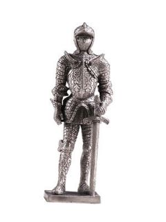 MEDIEVAL KNIGHTS PEWTER ROYAL SENTINEL SUIT OF ARMOR PEWTER STATUE 