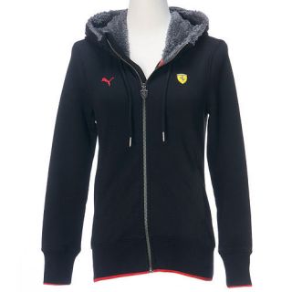 BN PUMA Women Ferrari Classic Hoodie Sweater Jacket Black Asia Size 