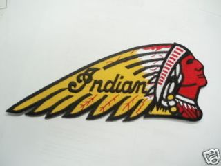 Indian Motorcycle Jacket Patch   Head Dress   Yellow