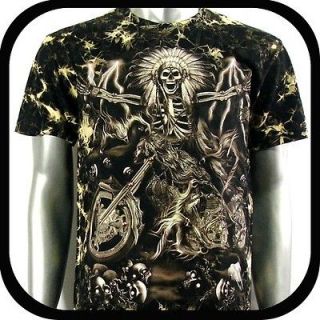   Shirt Biker Street Rock Art Tattoo S38 Sz L Heavy Metal Rider Indie
