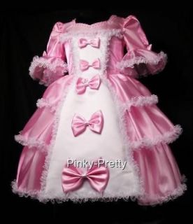 Pink Girl Pageant Party Victorian Dress Princess Fancy Costume Size 4T 