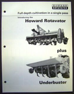 Howard Rotavator Plus Underbuster Dealer Sales Information Brochure 