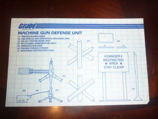vintage gi joe blueprint for the machine gun defense unit