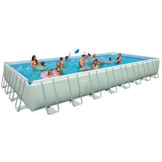 Intex 32 foot x 16 foot x 52 foot Rectangular Ultra Frame Pool with 