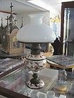 BEAUTIFUL ANTIQUE W&W PORCELAIN AND BRONZE 19TH CENTURY OIL LAMP #1597