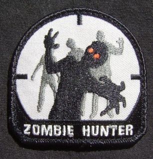 ZOMBIE HUNTER ARMY MORALE BLACK OPS SWAT VELCRO PATCH