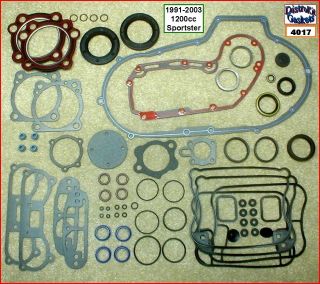 Engine Rebuild Gasket Kit, 91 2003 Sportster 1200cc, Carbon Head 