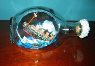 Ship in a Bottle RARE OFFERING of TITANIC SINKING Made in England