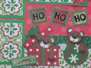 Holly Jolly / Christmas   TWO Premade Scrapbook Pages Layout 12x12