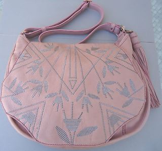ISABELLA FIORE Beautiful Light Pink Buttery Leather Handbag Bag Purse 