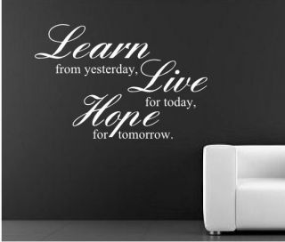 learn live hope wall art sticker mural kitchen quote rc