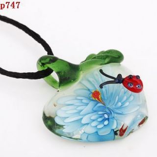   fashion apple shape Lampwork Murano Glass beaded pendant necklace p747