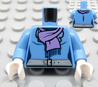 NEW Lego Female/Girl Blue MINIFIG TORSO w/Purple Scarf White Gloves 
