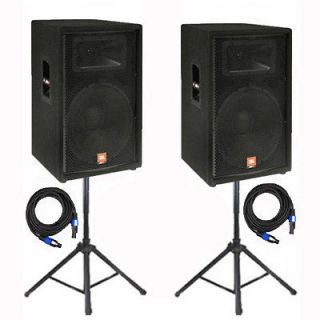 JBL Passive 15 JRX115 DJ Speakers Stands Cables JRX115SET2