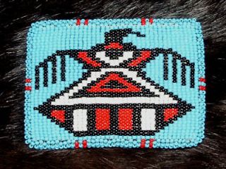 Belt Buckle Native American Beadwork THUNDERBIRD #08
