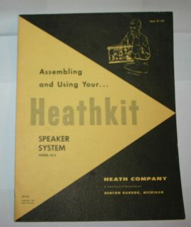Vintage Heathkit Speaker System Manual Model SS 2 ((( Manual Only )))