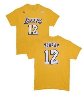 Los Angeles Lakers Dwight Howard Gold Name and Number Jersey T Shirt 
