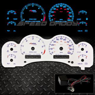 AUTO CONCEPT REVERSE WHITE INDIGLO GLOW GAUGE 98 02 CHEVY S10 AT LS 
