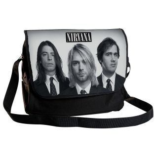 NIRVANA,Kurt Cobain 12 MESSENGER BAG,cross body,school,st​udent 