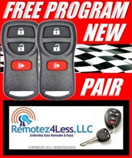 NEW PAIR * 2 NISSAN INFINITI REPLACEMENT REMOTE KEY KEYLESS ENTRY 